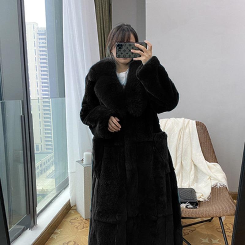 New imitation fur coat women's medium and long coat fashion temperament loose large size belly tide