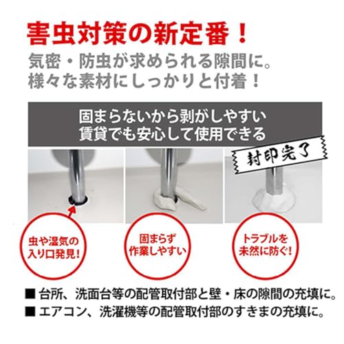 Neo Unite Sealing Putty, Set of 2, Made In Japan, 100g X 2 Packs, Non-Hardening, Insect Repellent, Odor Control, Ivory Color, for Filling Gap In Pipes