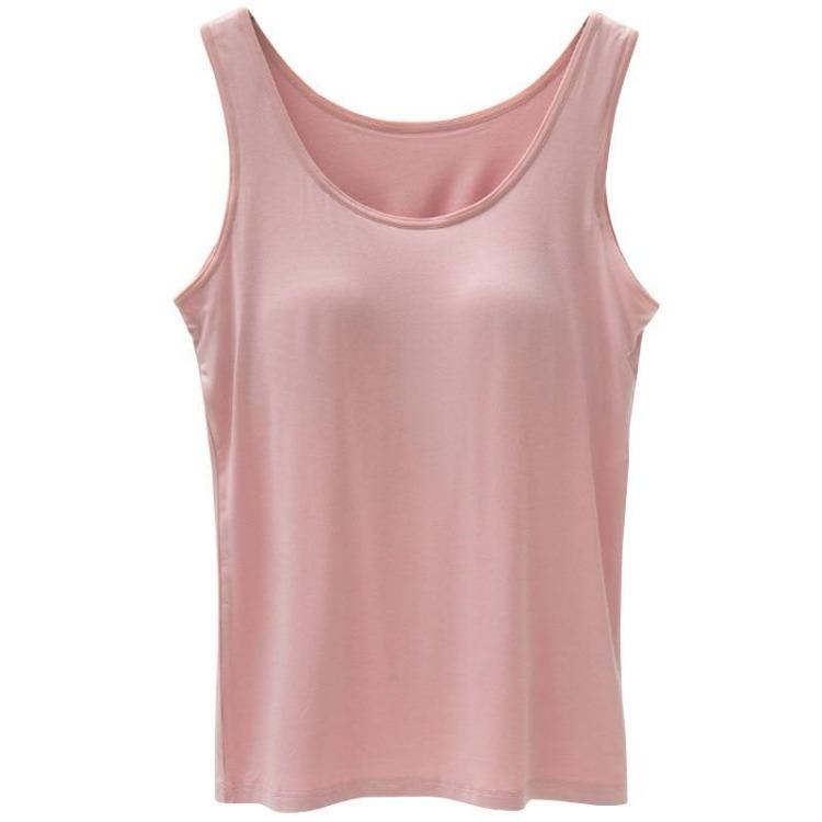 Sommer Damen Modal Camisole Dessous Top Große Größe Mehrere Farben Breite Schulterträger Fünf-Finger-Cup Brustpolster