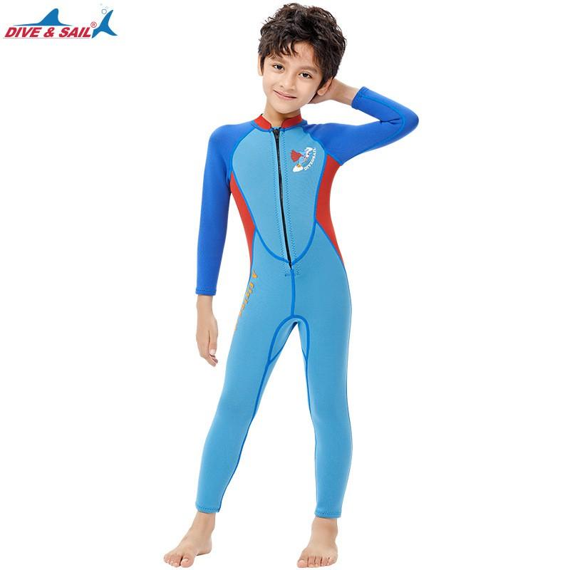 Kids 2.5mm Neoprene Wetsuit Full Body Long Sleeve Snorkeling Swimming Surfing Winter Fall