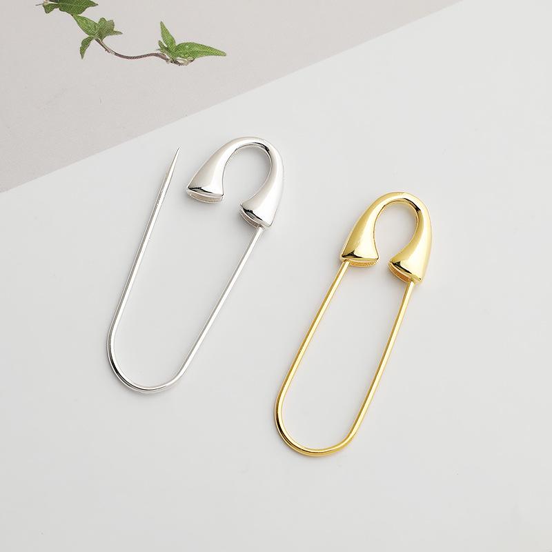 Gold-Plated S925 Sterling Silver Precision Pin Buckle Pendant for DIY Bracelets, Necklaces, and Brooches.