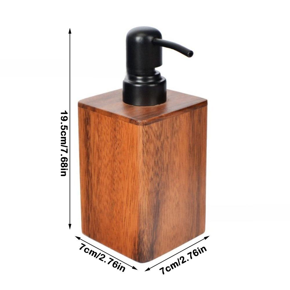 Portable Walnut Wood Soap Dispenser 200/400ml Push-Type Lotion Bottles Large Capacity Shampoo Bottles for Hand Soap Shower Gel