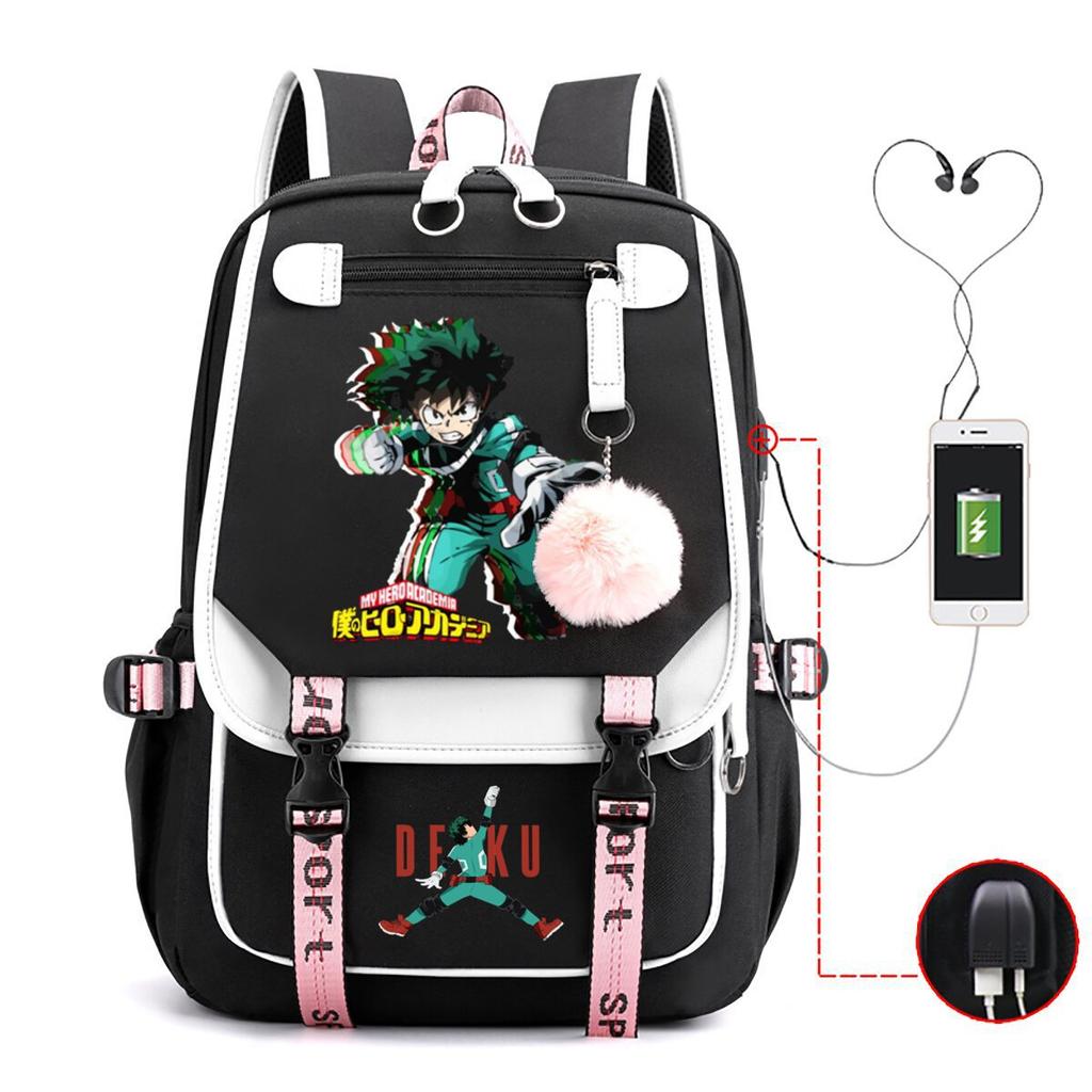 Teen Trend Animation Schoolbag Korean Version Backpack Male New Contrasting Color Simple Middle School Student Backpack