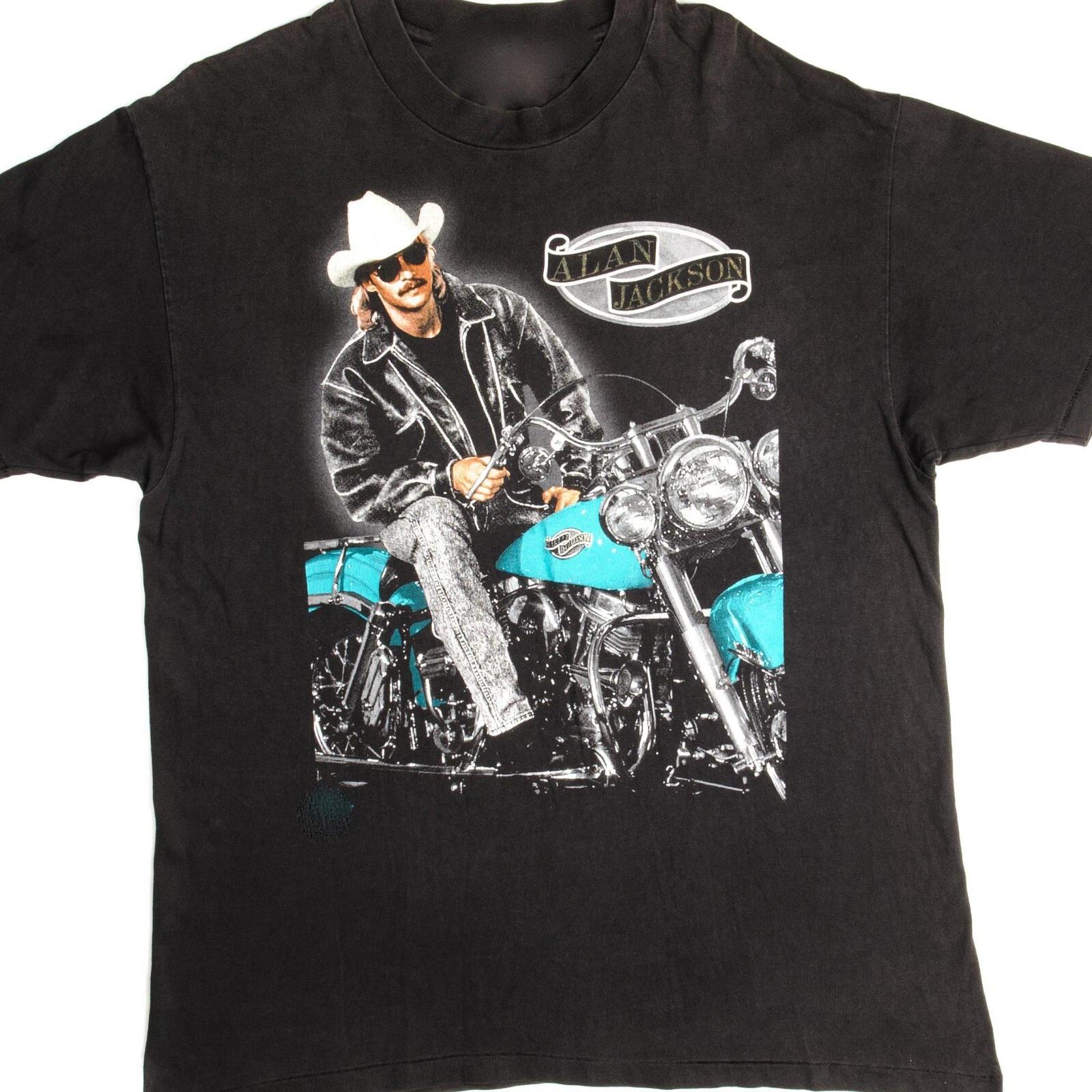 VINTAGE ALAN JACKSON In Concert Tour Cotton All Size Black Unisex Shirt TR125 XL
