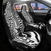 2pcs Leopard & Zebra Animal Print Car Seat Covers - Fit For Front Seats, Easy Install & Washable, Durable Polyester Fiber, & Leo