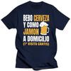 2024 I Abink Beer And Eat Jamon T Humor Spanish Saying Funny Gift Men T-shirt High Quality Cotton Casual T Shirt Men Tshirt