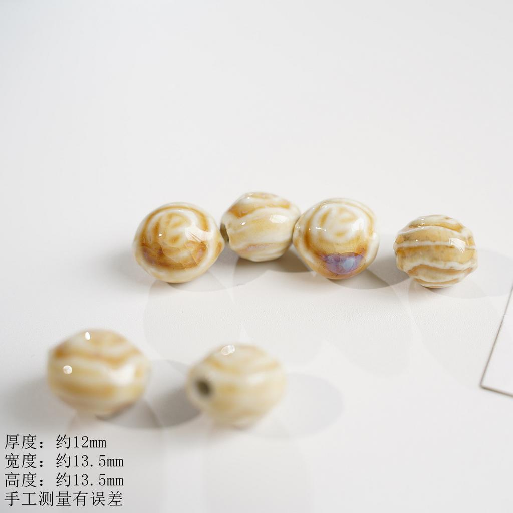 12Mm rose ball ceramic beaded accessories Jingdezhen bracelet necklace accessories DIY handmade materials wholesale high temperature