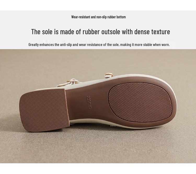 Mary Jane Thick-Soled Chunky Heel Round Toe Shoes - Women's 2023 Spring Collection, Soft-Soled, Plus Size Available.