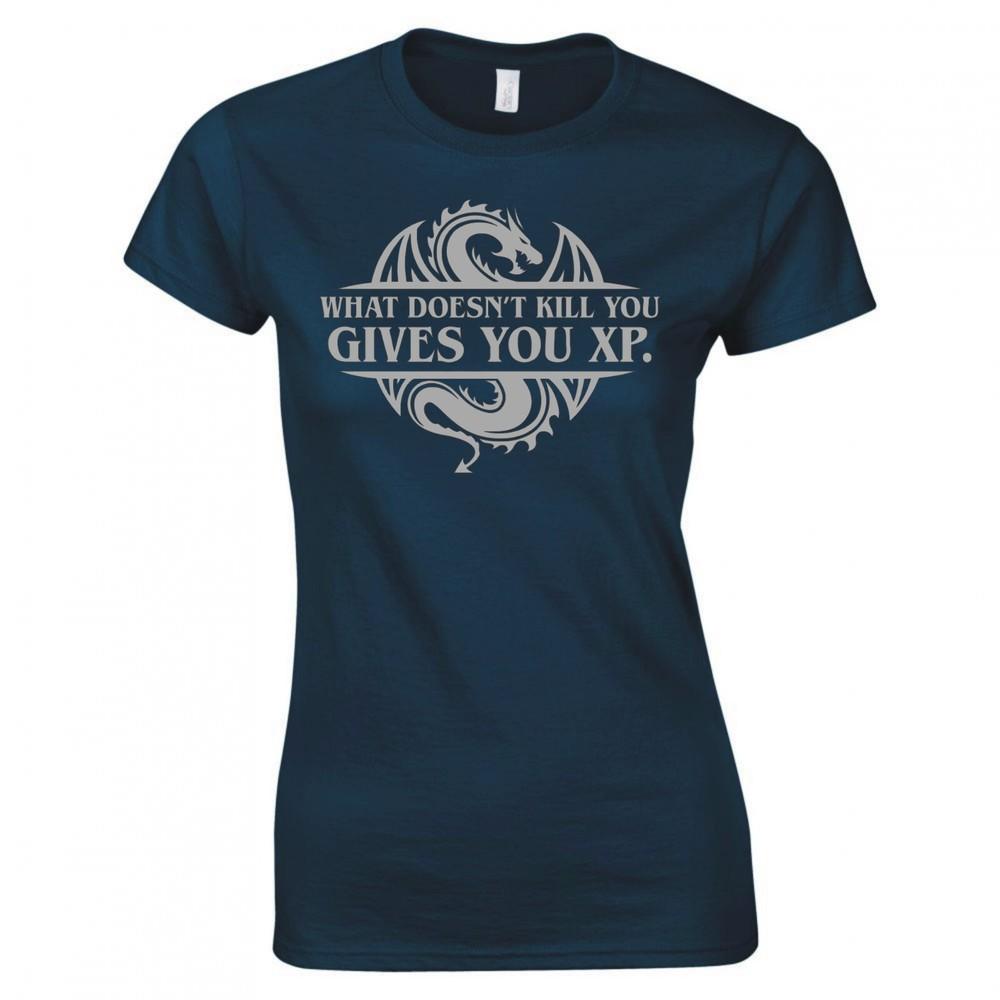 Inspired By Dungeons Dragons What Doesnt Kill You Ladies Skinny Fit TShirt S