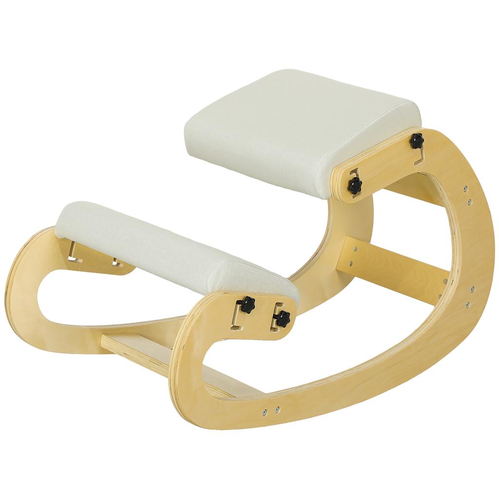 Kneeling Chair, Ergonomic Wooden Seat, Rocking Function