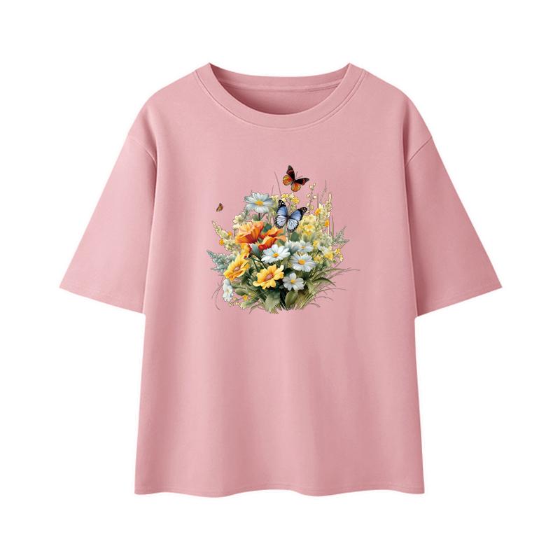 Vivid Flowers Iron On Transfer Stickers Print On T-Shirt Dresses Heat Press Appliqued Diy Cartoon Flowers Patches Beautiful