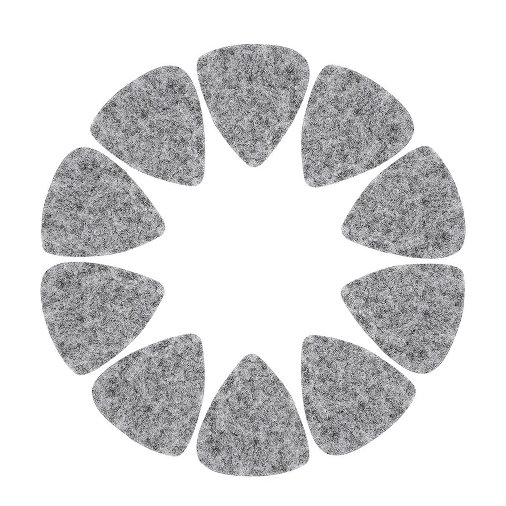 10Pcs High Quality Wool Felt Picks Plectrums 3mm for Guitar Ukulele(Grey)