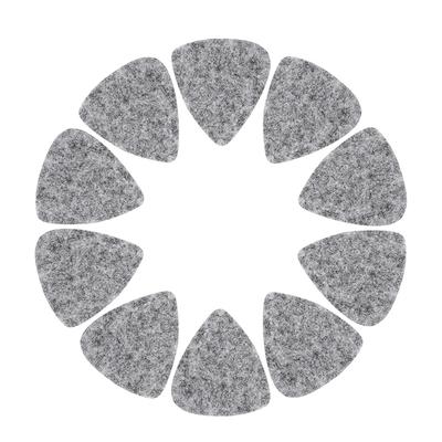 10Pcs High Quality Wool Felt Picks Plectrums 3mm for Guitar Ukulele(Grey)