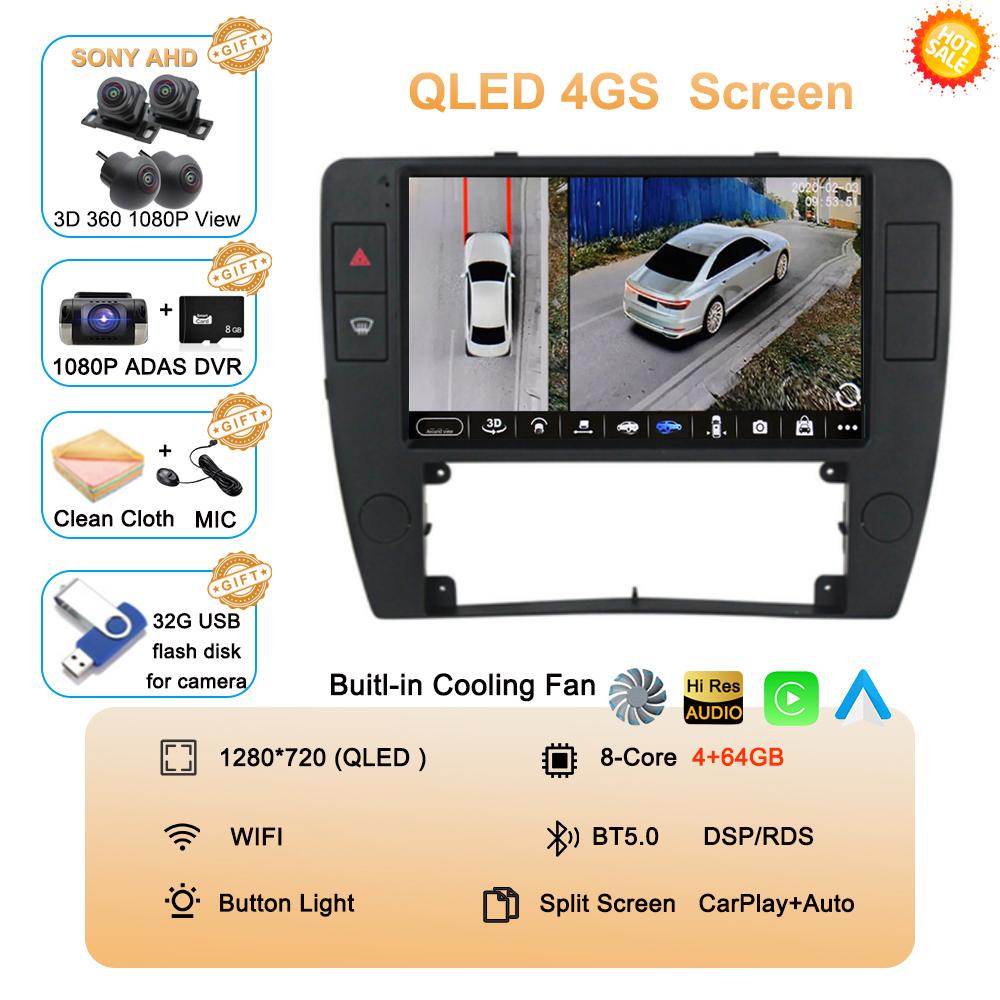 Android 14 Autoradio Carplay Car Radio For Passat B5 2000 2001 2002 2003-2005 Auto 4G Multimedia GPS 2 Din Player DSP Navigation