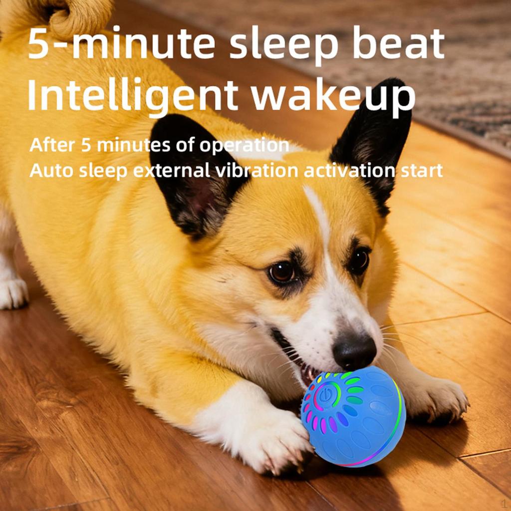 Interactive Dog Ball Toy Moving Ball, USB Rechargeable with Colorful Light Pet Automatic Rolling