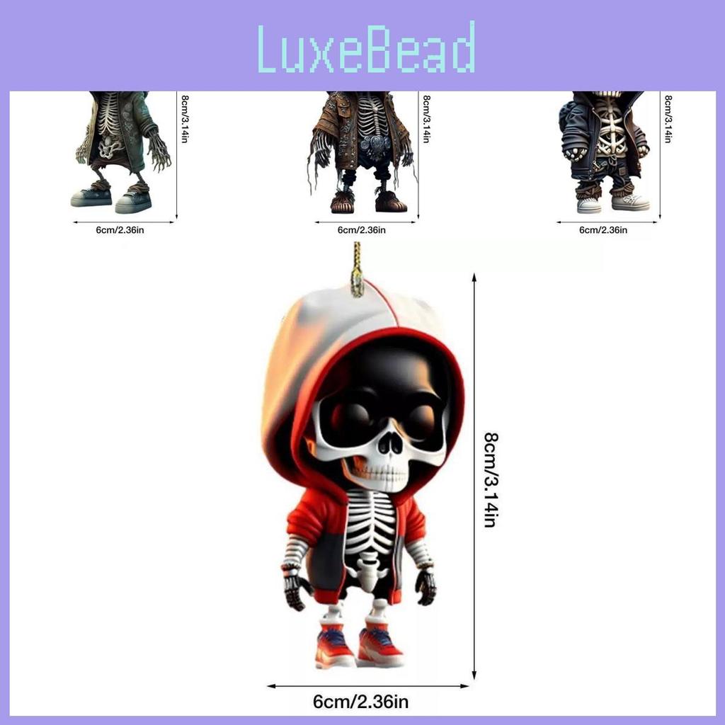 Creative Acrylic Skeleton Car Hanging Ornament Fun Halloween Car Decoration