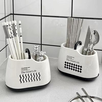 Dust-proof Chopsticks Cage Spoon Storage Box Cutlery Holder Draining Chopstick Bucket Utensil Drain Rack Countertop Decoration