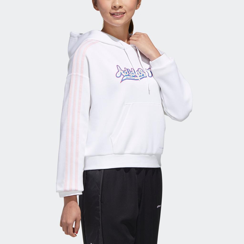 Adidas Neo Casual Sport Loose Fit Hoodie Women Top White GP5864