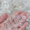 Natural White Ice Chalcedony Ping'an Kou 15mm-16mm Small Buckle Bracelet Accessories with Through-hole