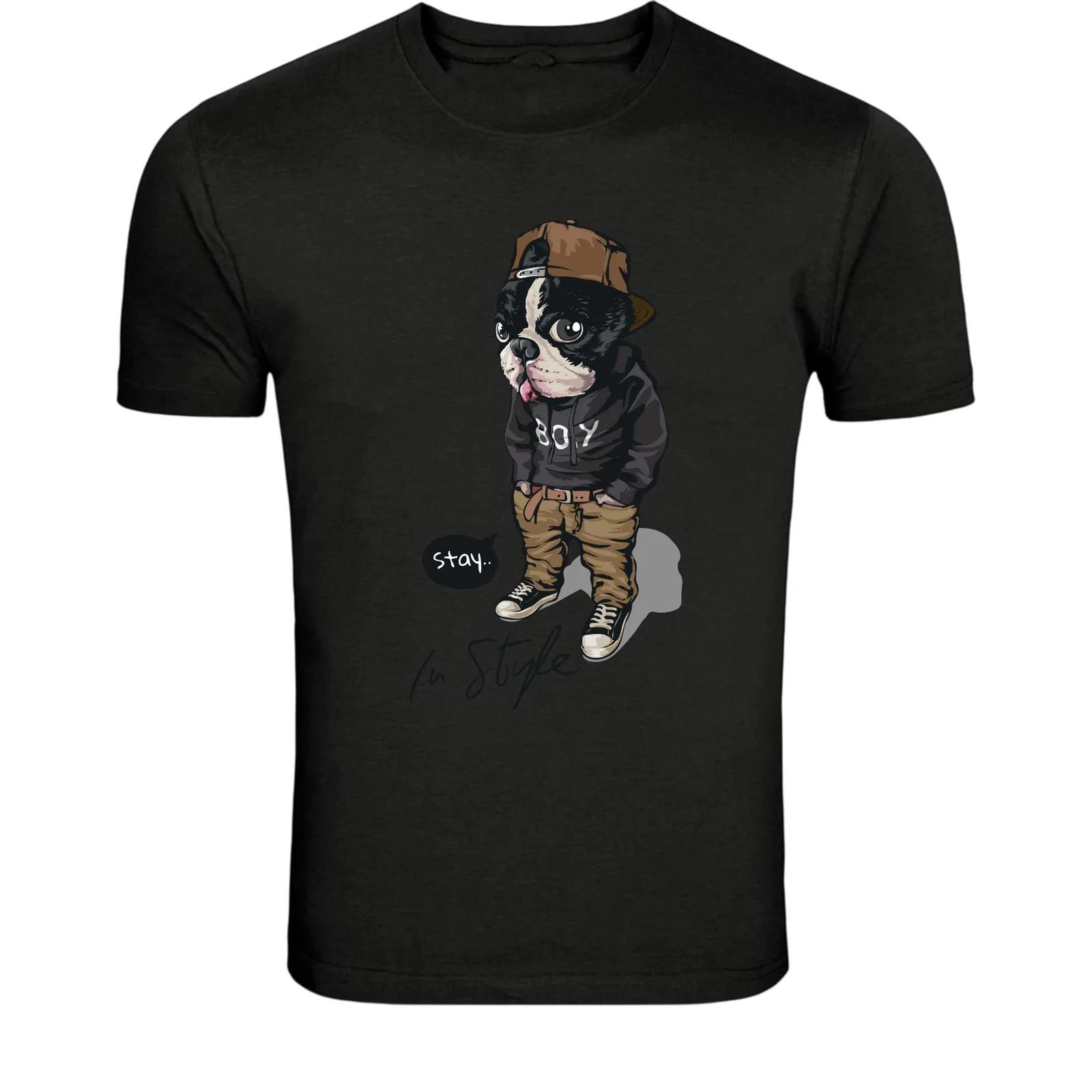 Stay in Style Cool Boston Terrier Dog Streetwear T-Shirt - Funny XXL