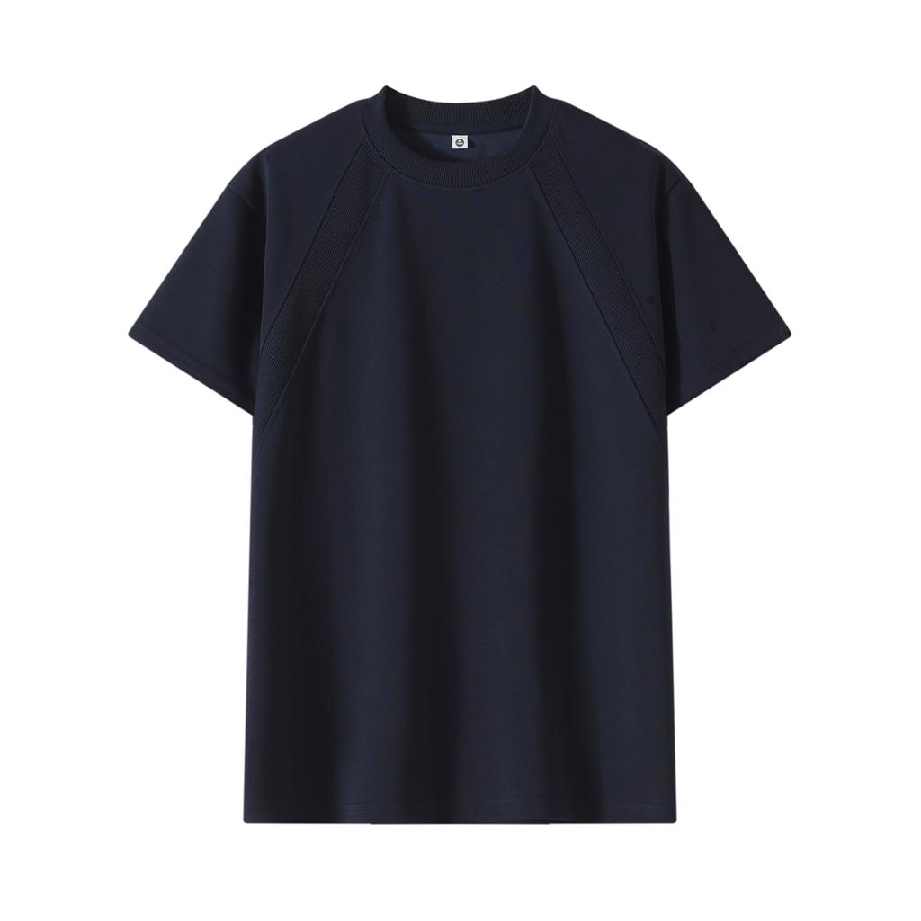 Cotton T-sleeve Men's Spliced Ice Silk Short-sleeved Men's Cool T-shirt Men's Dropped Shoulder Sleeves Short-sleeved Men's