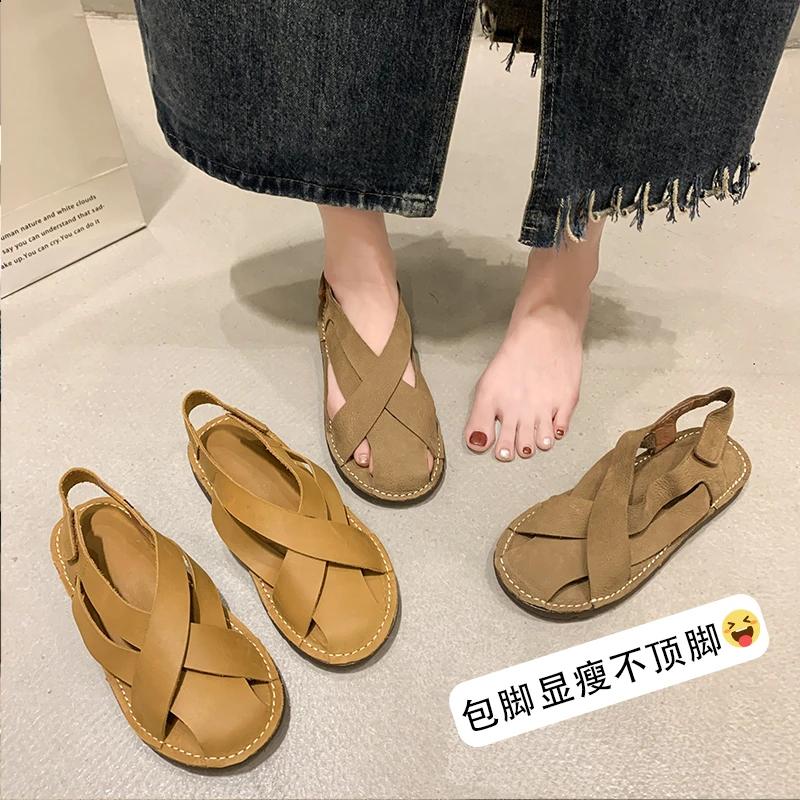 Mote 2025 Luksus Damesko Sandaler Flate Lav Hæl Joggesko Fritid Gladiator Barfot Loafers Slip-on Sommer Vår Komfortable