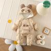 2025 Winter Witte Eendendons Baby Jumpsuit - Warm Bodysuit met Fluwelen Voering voor Kinderen