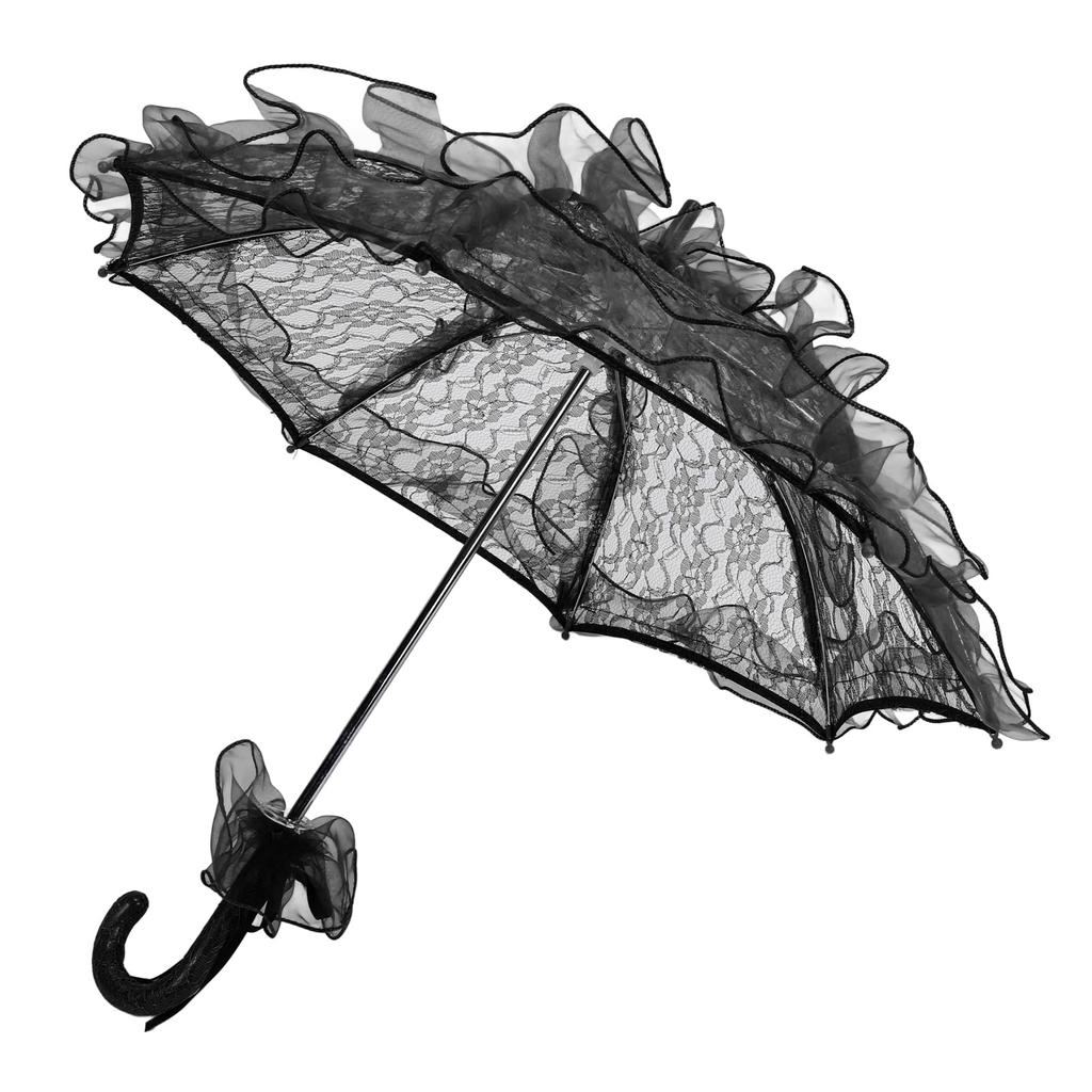 Zerodis Lace Parasol Umbrella 60cm (Black)