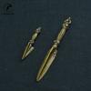 Small Retro Brass Vajry Pestle Ornaments Vintage Brass KeyChains Pendant Buddha Instruments Lucky Home Decorations Avoid Evil