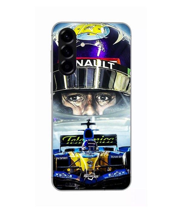 Coque - Maniacase - Samsung Galaxy A36 - Silicone - Noir - Renault R25 Aston Martin F1