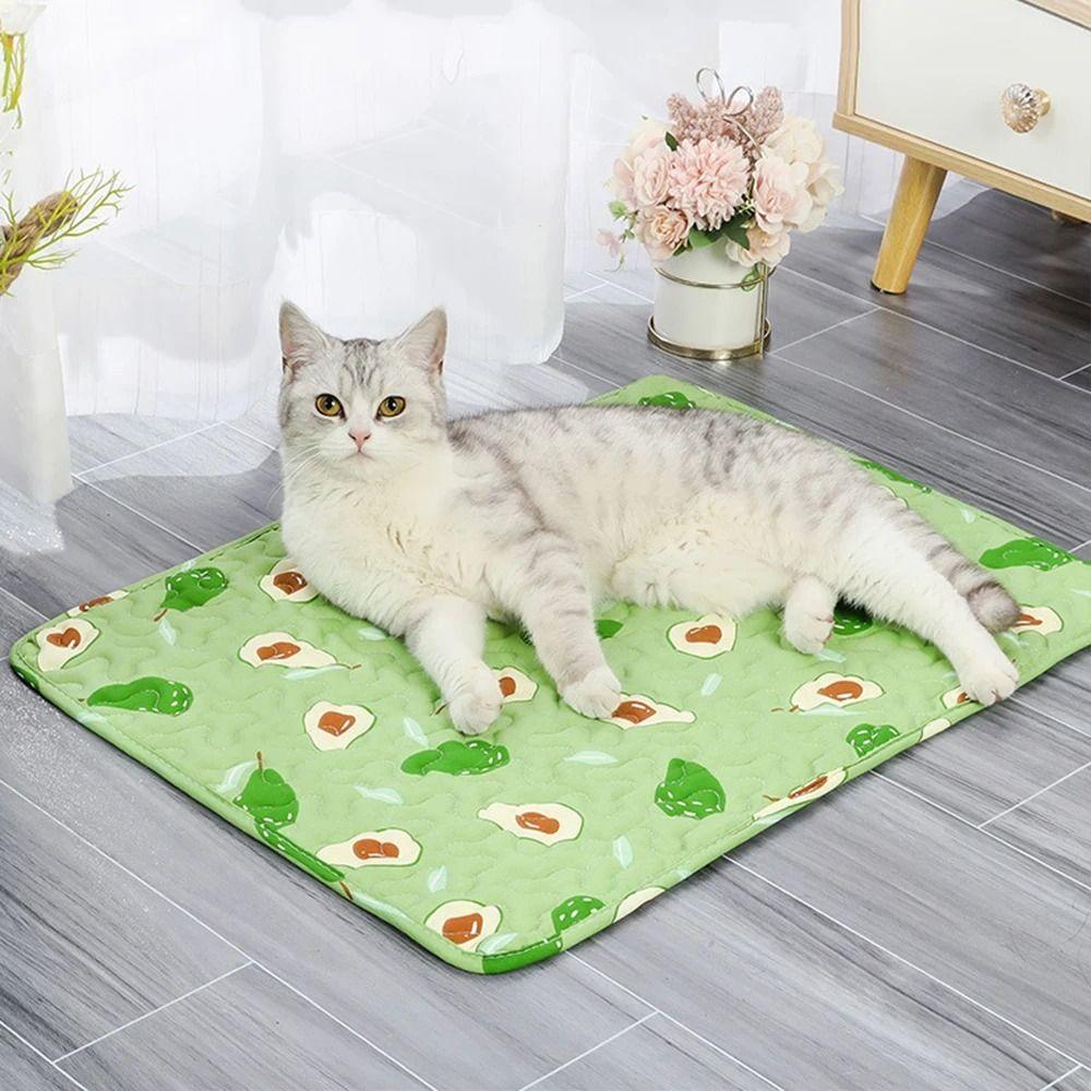 Washable Dog Cat Sleeping Pad Breathable Pet Cold Bed Cute Dog Cooling Mat  Pet