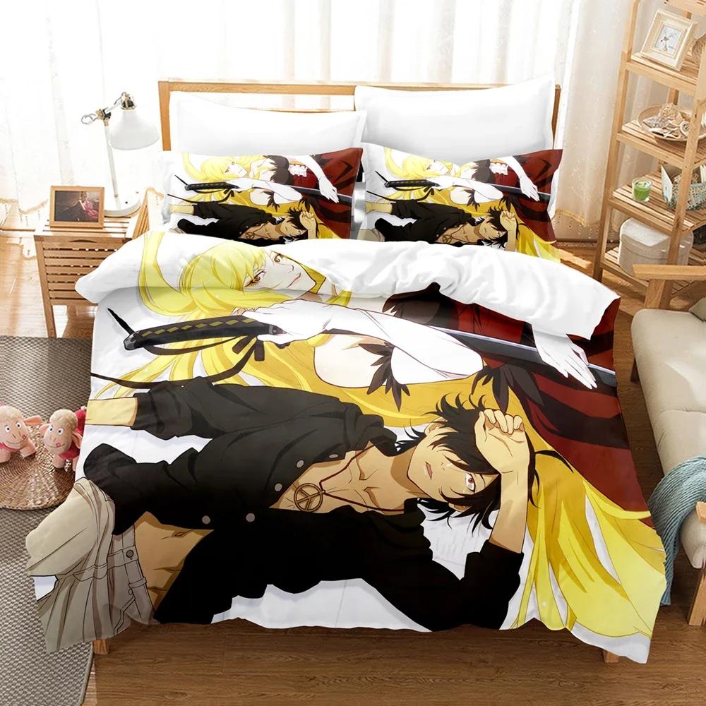 3D Printed Monogatari Series Bedding Set Anime Araragi Koyomi Duvet Cover Double Twin Full Queen King Adult Kids Quilt Cover