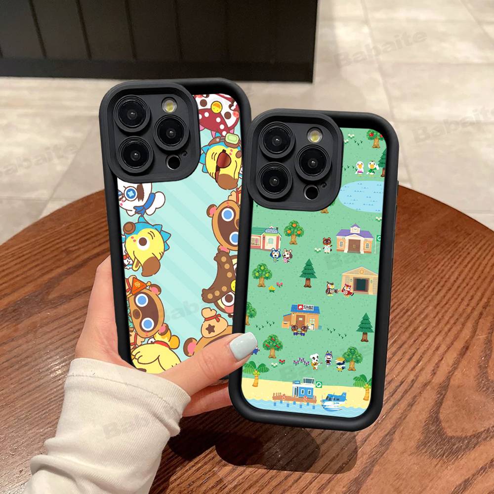 Game A-Animal C-C-Crossing Silicone Soft Phone Case For IPhone 17 16 15 14 Plus 13 12 Mini 11 Black Cover