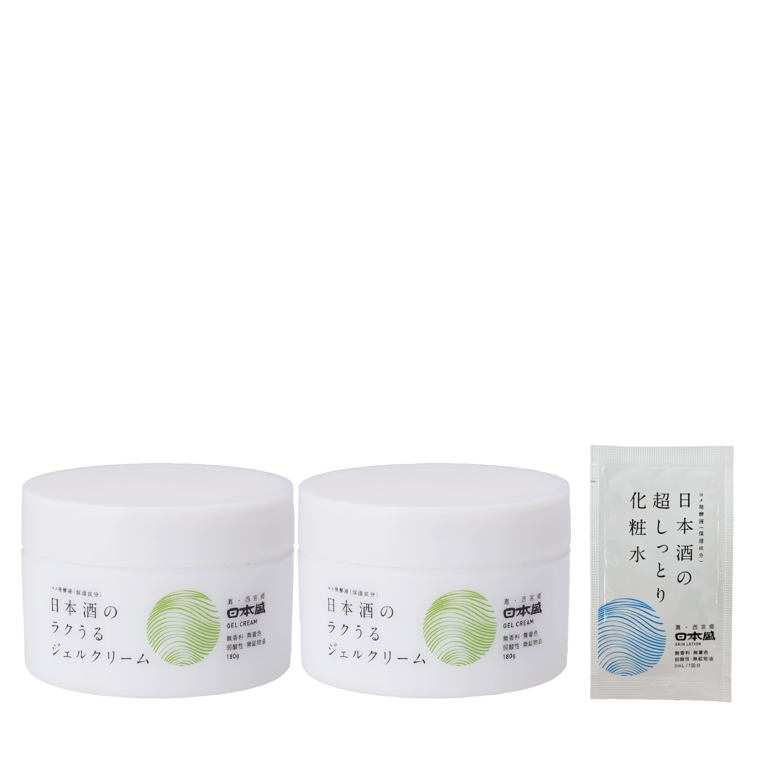 Nihon Sakari Sake Moisturizing Gel Cream 180g x 2-pack + Sachet included