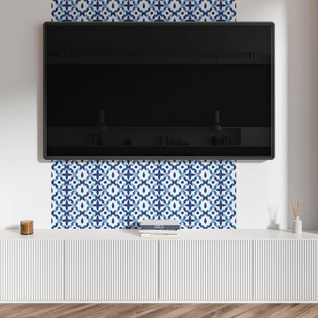 Samoprzylepny Winylowy Panel Z Nadrukiem Dekoracyjnym 120X60 Cm Geometryczny Wzór Kwiatowy