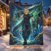 Final Fantasy Pattern Blanket for Home Decoration, Bed, Sofa, Car Travel, Camping, Suitable for All Seasons, Birthday Christmas Gift