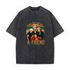 Design 'Grazie Per Essere Un Amico' T-shirt Estiva da Uomo Manica Corta Larga Streetwear Top a Manica Corta