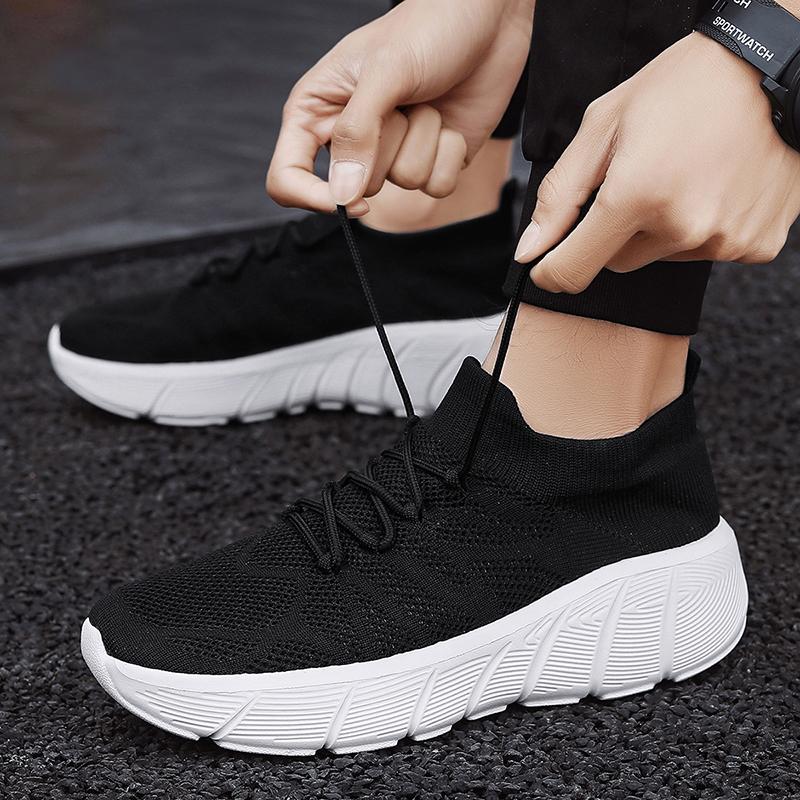 Women Sneaker Knit Comfortable Thick Sole Casual Shoes Breathable Stylish Sports Women Tennis Shoes Female Shoes Plus Size Men