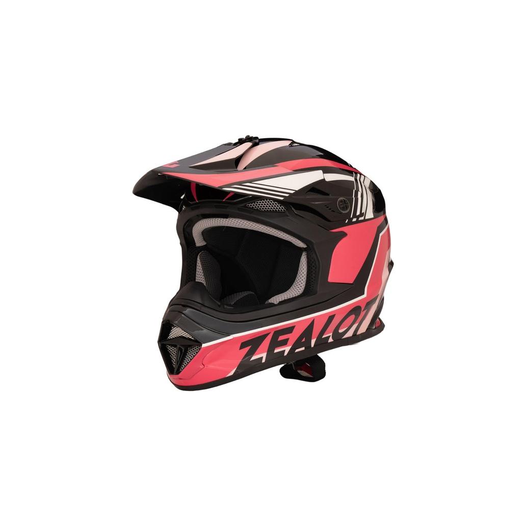 ZEALOT Mud Jumper II Size Off-Road Helmet, Graphic, Pink/Black, S, 55-56cm, MJ0020/S