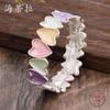 New color painting oil love combination elastic bracelet, spring and summer small fresh heart-shaped women's versatile bracelet