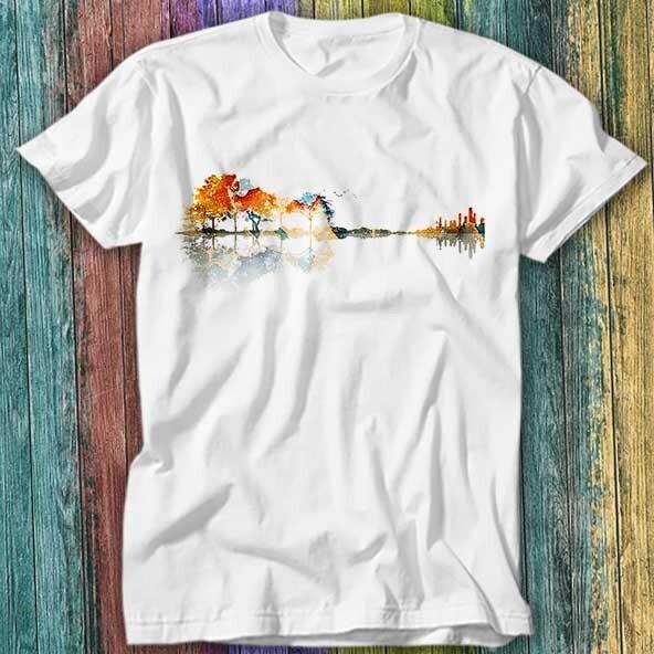 

Nature Guitar Shadow Silhouette Planet Earth Universe T Shirt Top Tee 278 4XL