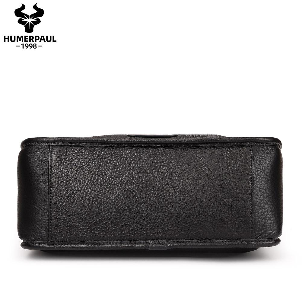 Humerpaul Men Leather Shoulder Bag High-quality Large Capacity and Multi-function Design