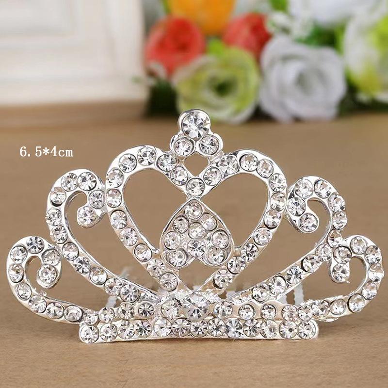 Korean Children's Rhinestone Hair Accessories Headband Comb Sweet Diamond Hair Comb Birthday Gift Princess Birthday Hair Comb Crown