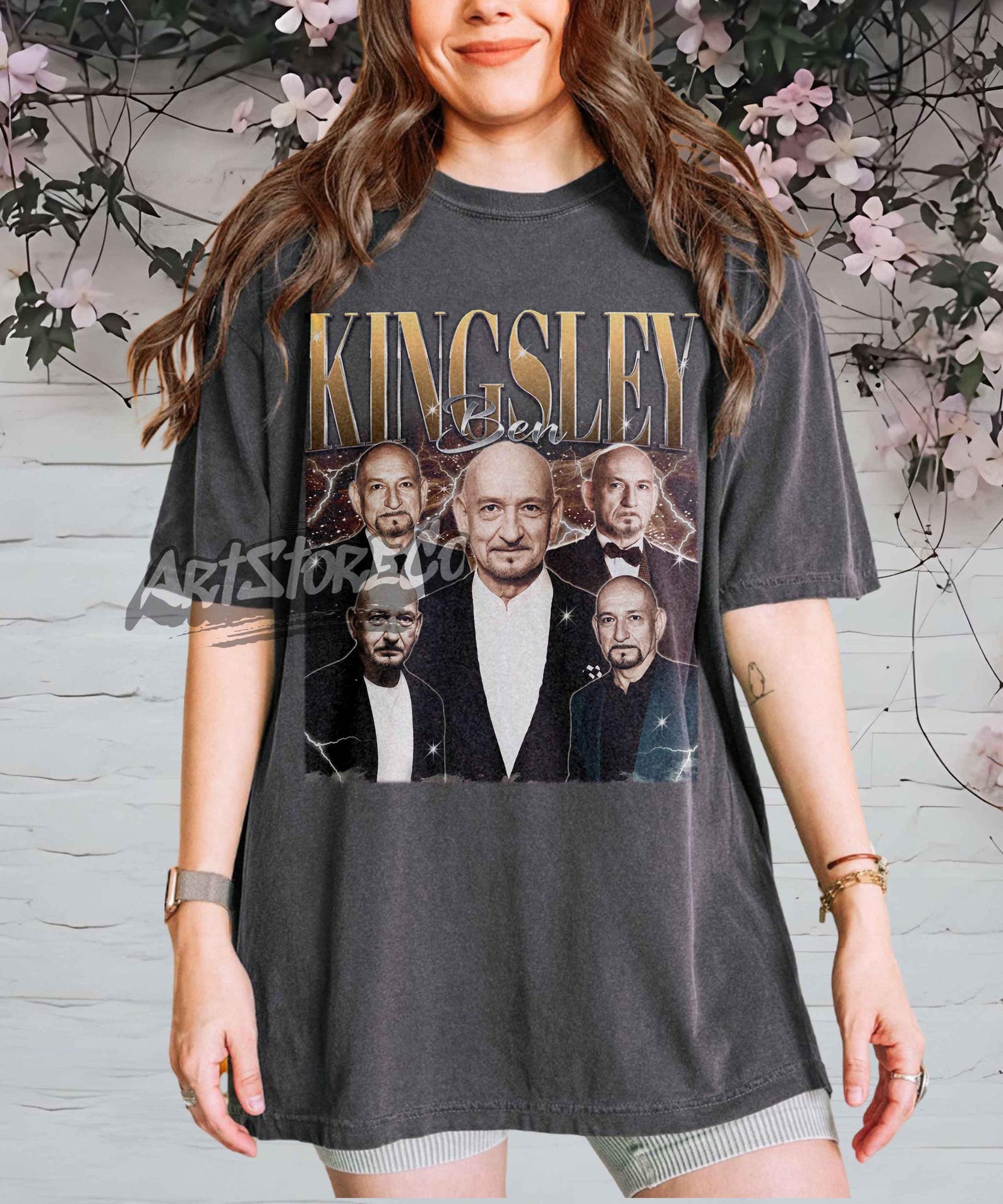 Ben Kingsley Retro Portrait T-Shirt, Vintage Actor Graphic Tee 3XL