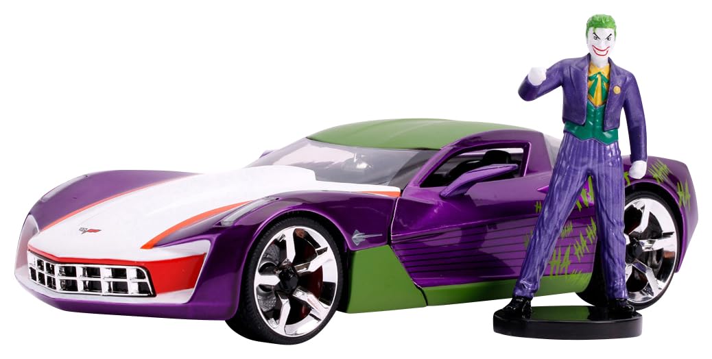 Kyosho Jada Toys Серия Hollywood Rides Масштаб 2009 Corvette Stingray с Фигуркой Джокера JADA31199 1/24 (Готовая модель)