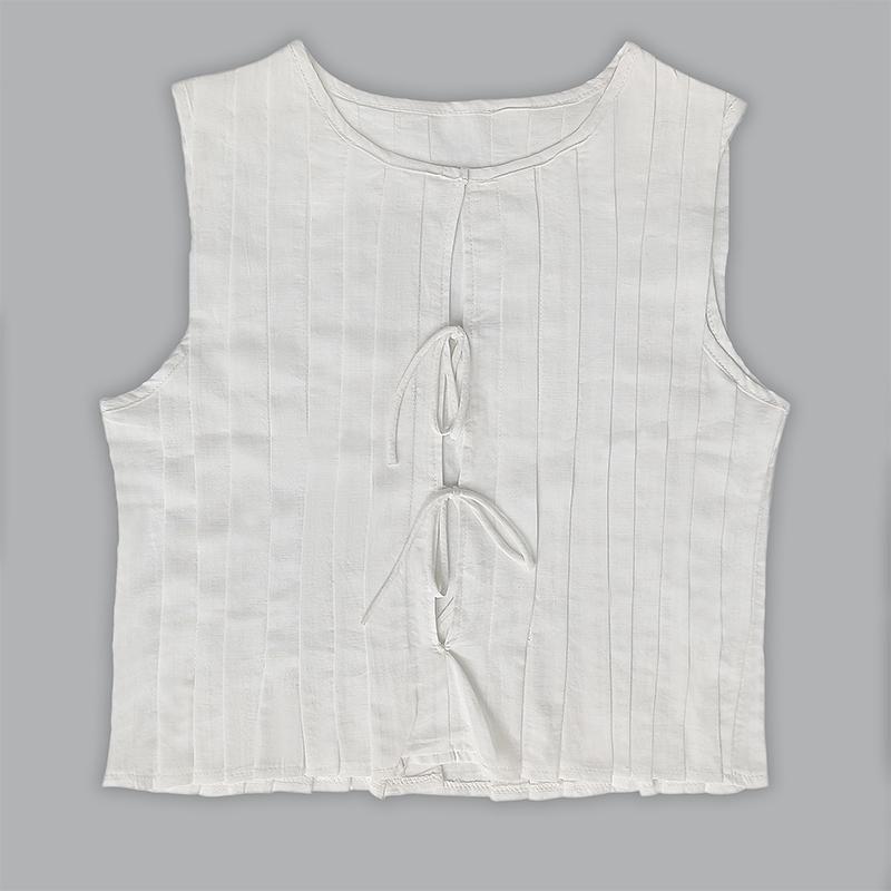 White Bandage Ribbed Sexy Tank Top Shirts Women Hollow Out Lace Up Sleeveless Slim Tops Hottie Summer Deep V Neck Street Sexy Beach Bandage Y2k Vest