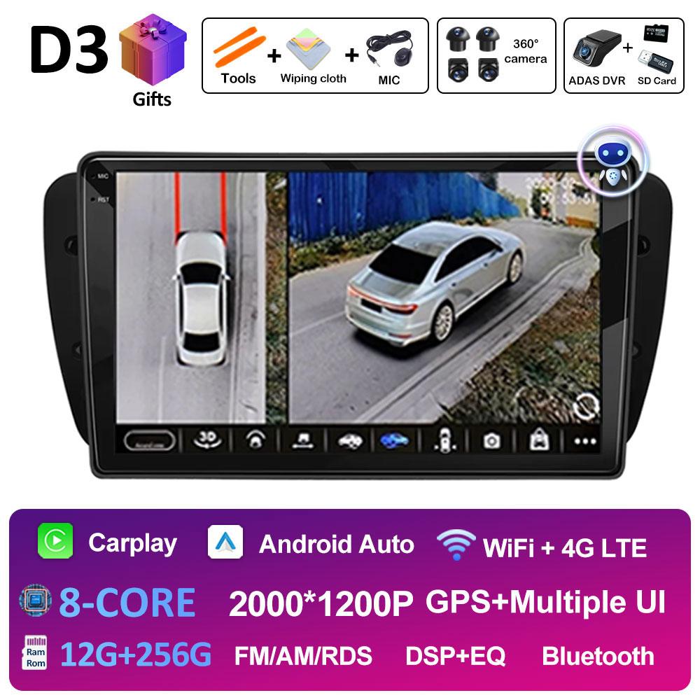 For Seat Ibiza MK4 6J 2008 2009 2010 2011 2012 - 2015 Navigation GPS Autoradio DSP Stereo Android OS QLED IPS Screen Accessories