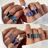 Personalized Ring, Fashionable Multi-Colored Butterfly Oil Drip Opening 5-Piece Set, Ring Jewelry.