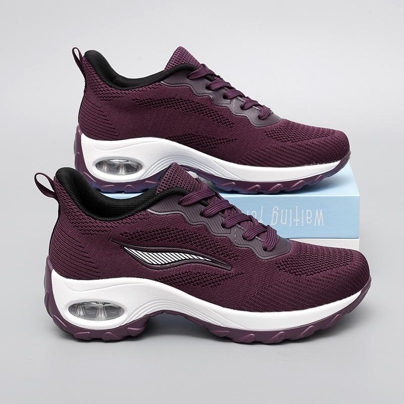 

New fly-woven mesh shoes casual sports shoes air cushion outdoor travel hiking large-size women s single shoes 42