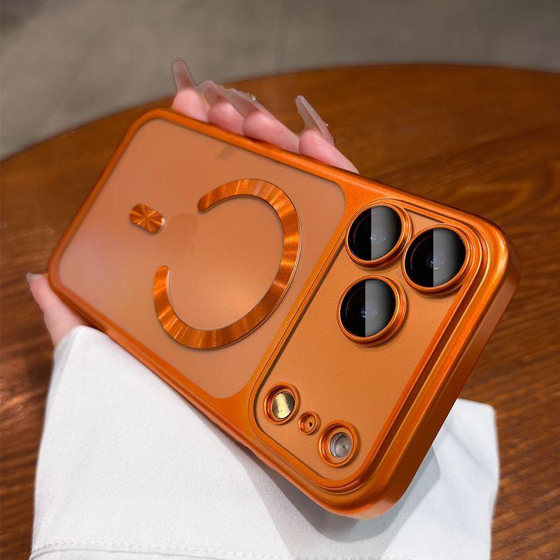 Transparent Plating Magnetic For Magsafe Phone Case For iPhone 17 Air 15 16 17 Pro Max Full Lens Protector Shockproof Hard Cover